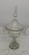 Victorian Sweetmeat Cut Crystal Antique Footed Glass Ginger Jar Covered Coupe