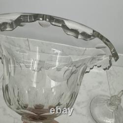 Victorian Sweetmeat Cut Crystal Antique Footed Glass Ginger Jar Covered Coupe