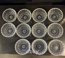 Vintage 11 Val St Lambert Glass Cut Crystal Dessert Berry Finger Bowls 5 Signed
