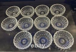 Vintage 11 Val St Lambert Glass Cut Crystal Dessert Berry Finger Bowls 5 Signed