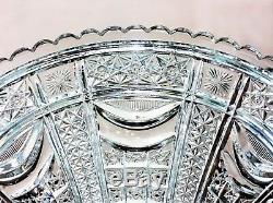 Vintage 1920's 30's Large STUART Heavy Lead Crystal Cut Glass Bowl Centrepiece