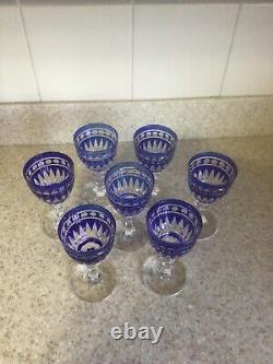 Vintage 1920s Blue And Clear Cut Crystal Glassware-7- From Kirstie Allie Estate