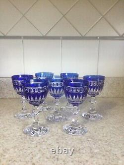 Vintage 1920s Blue And Clear Cut Crystal Glassware-7- From Kirstie Allie Estate