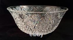 Vintage 1970's Waterford Crystal 9 Vesica Cut Salad/fruit Bowl