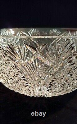 Vintage 1970's Waterford Crystal 9 Vesica Cut Salad/fruit Bowl