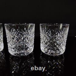 Vintage 4 Waterford Crystal Alana Old Fashioned Tumblers, 3 3/8 Excellent