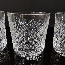 Vintage 4 Waterford Crystal Alana Old Fashioned Tumblers, 3 3/8 Excellent