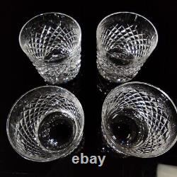 Vintage 4 Waterford Crystal Alana Old Fashioned Tumblers, 3 3/8 Excellent