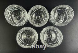 Vintage 5 Stunning Cut-Crystal Brandy Glasses Resemble Nachtmann Traube