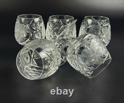 Vintage 5 Stunning Cut-Crystal Brandy Glasses Resemble Nachtmann Traube