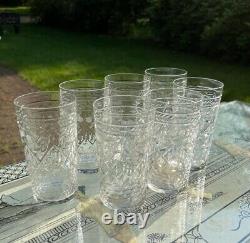 Vintage 7 Pcs Highball Clear Cut Glass Tumblers Crystal Glasses