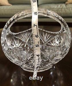 Vintage American Brilliant Cut Crystal Glass Basket