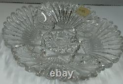 Vintage American Brilliant Cut Crystal Glass Clear Low Bowl Dish #770