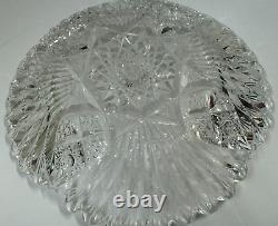 Vintage American Brilliant Cut Crystal Glass Clear Low Bowl Dish #770