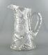 Vintage American Brilliant Cut Crystal Heavy Glass Pitcher 10