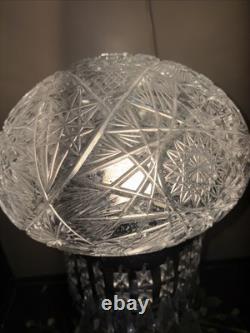 Vintage American Brilliant Cut Glass Dome Style Cut Crystal Lamp 18 H Beautiful