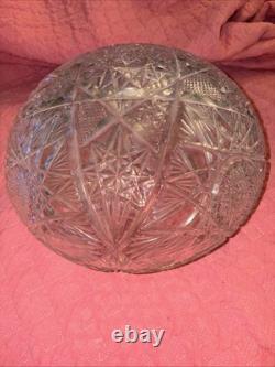 Vintage American Brilliant Cut Glass Dome Style Cut Crystal Lamp 18 H Beautiful
