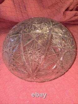 Vintage American Brilliant Cut Glass Dome Style Cut Crystal Lamp 18 H Beautiful