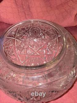 Vintage American Brilliant Cut Glass Dome Style Cut Crystal Lamp 18 H Beautiful