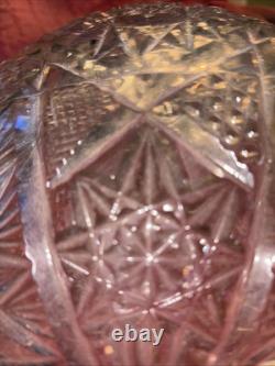 Vintage American Brilliant Cut Glass Dome Style Cut Crystal Lamp 18 H Beautiful