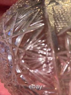 Vintage American Brilliant Cut Glass Dome Style Cut Crystal Lamp 18 H Beautiful