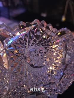 Vintage American Brilliant Cut Glass Heavy Crystal Bowl 8