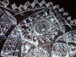 Vintage American Brilliant Cut Glass Heavy Crystal Bowl 8