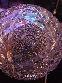 Vintage American Brilliant Cut Glass Heavy Crystal Bowl 8