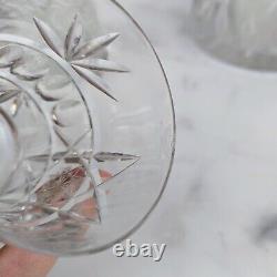 Vintage American Brilliant Cut Glass Pitcher & Set of 4 Matching Glasses Crystal