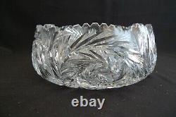 Vintage American Brilliant Large Ornate Round Cut Glass Crystal Bowl