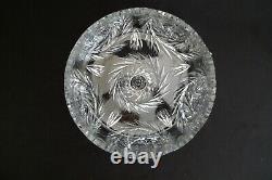 Vintage American Brilliant Large Ornate Round Cut Glass Crystal Bowl