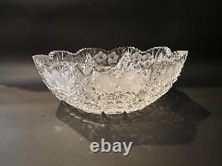 Vintage American Brilliant Period Clear Cut Glass Bowl, 9 3/8 Dia, 3 1/4 High