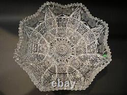 Vintage American Brilliant Period Clear Cut Glass Bowl, 9 3/8 Dia, 3 1/4 High