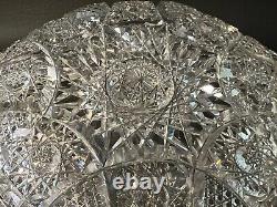 Vintage American Brilliant Period Clear Cut Glass Bowl, 9 3/8 Dia, 3 1/4 High