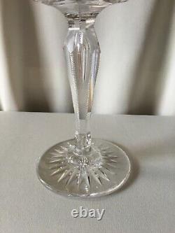 Vintage American Brilliant Tall Cut Crystal Compote, Signed Clark