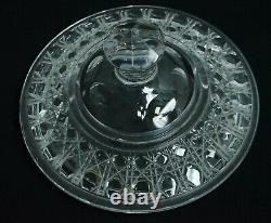 Vintage American Cut Crystal Criss Cross and Cane Pattern, Lidded Candy Bowl