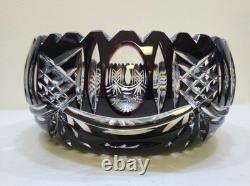 Vintage/Antique 1950s Bohemian Czech Cut Crystal Bowl, MCM, Star of David