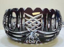 Vintage/Antique 1950s Bohemian Czech Cut Crystal Bowl, MCM, Star of David