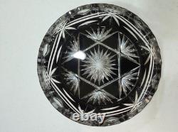 Vintage/Antique 1950s Bohemian Czech Cut Crystal Bowl, MCM, Star of David