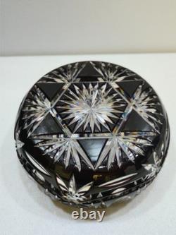 Vintage/Antique 1950s Bohemian Czech Cut Crystal Bowl, MCM, Star of David