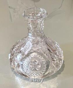 Vintage Antique Crystal Cut Glass Bowl Decor Flower Vase 8H