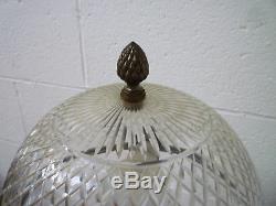 Vintage Antique Cut Glass Crystal Mushroom Table Lamp Light