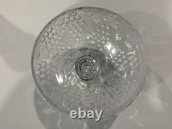 Vintage Antique Intaglio Cut Crystal Glass Centerpiece Compote Grapes Decoration