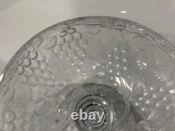 Vintage Antique Intaglio Cut Crystal Glass Centerpiece Compote Grapes Decoration
