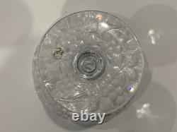 Vintage Antique Intaglio Cut Crystal Glass Centerpiece Compote Grapes Decoration