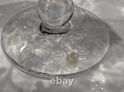 Vintage Antique Intaglio Cut Crystal Glass Centerpiece Compote Grapes Decoration