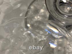 Vintage Antique Intaglio Cut Crystal Glass Centerpiece Compote Grapes Decoration