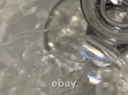 Vintage Antique Intaglio Cut Crystal Glass Centerpiece Compote Grapes Decoration