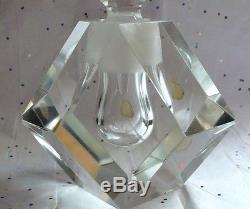 Vintage Art Deco Andrea Beveled Cut Glass Crystal 8 Perfume Bottle Dauber Nice