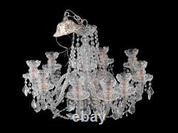 Vintage Art Nouveau Crystal Cut Glass Chandelier